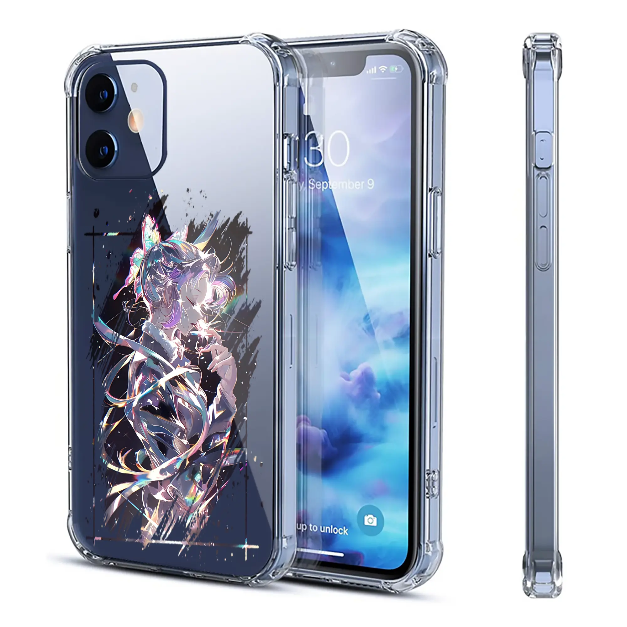 鬼滅の刃 グッズ,胡蝶 しのぶ - IPhone 12シリーズ対応 ・ 透明スマホケース ・ クリアソフトケース ・ TPU素材 ・ 耐衝撃 ・ 高密着 ・ 防汚 防指紋 ・ 簡単着脱